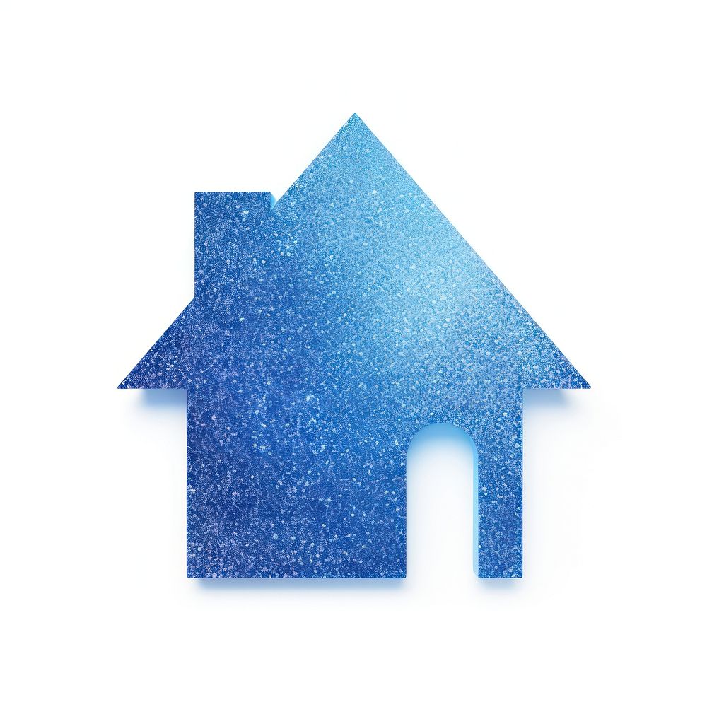 Blue color house icon shape white background architecture.