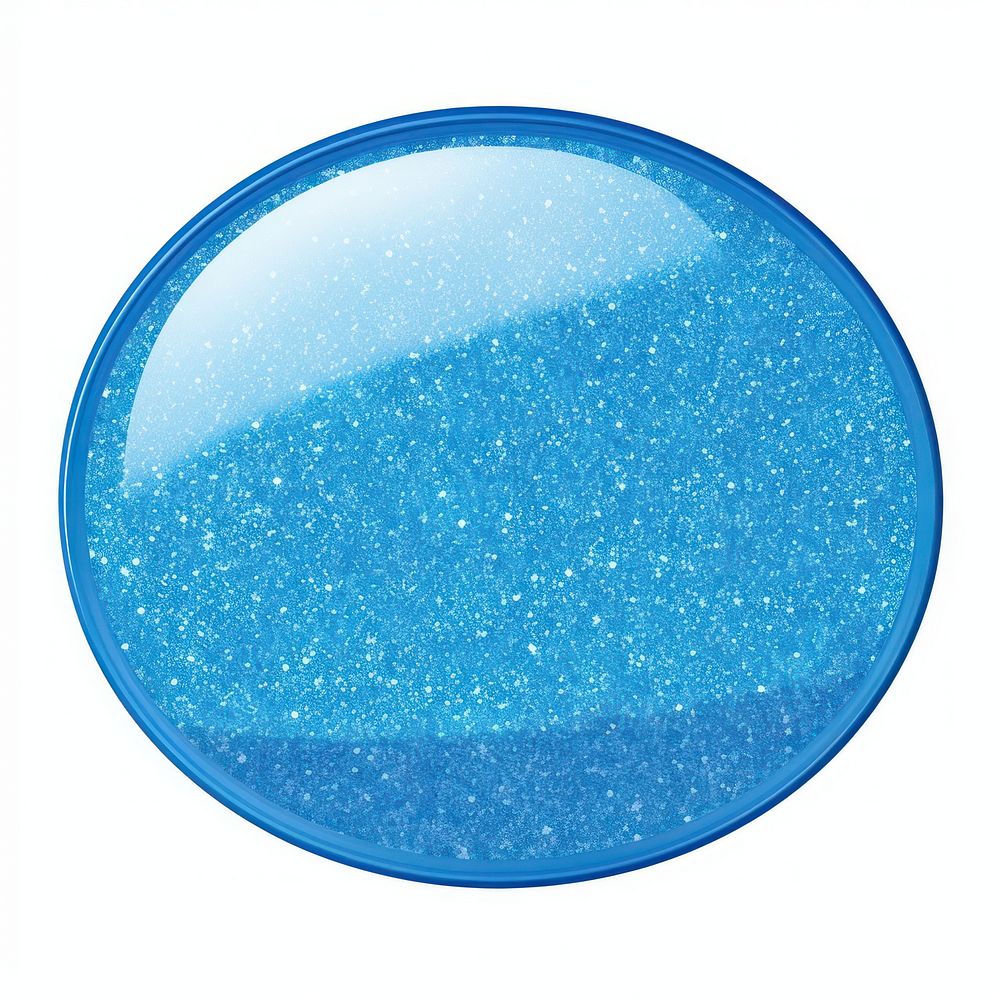 Blue color Oval icon glitter turquoise shape.