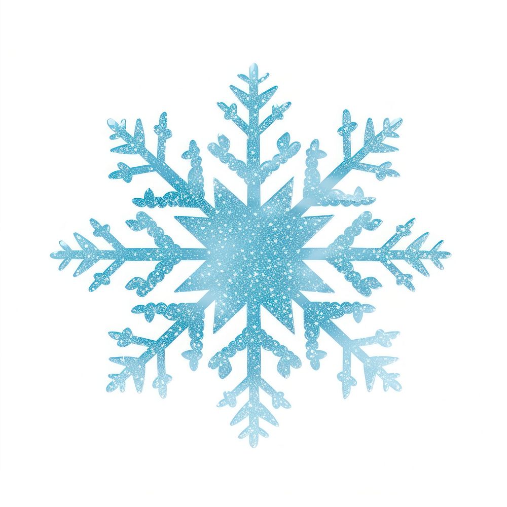 Blue color snowflake icon shape white white background.