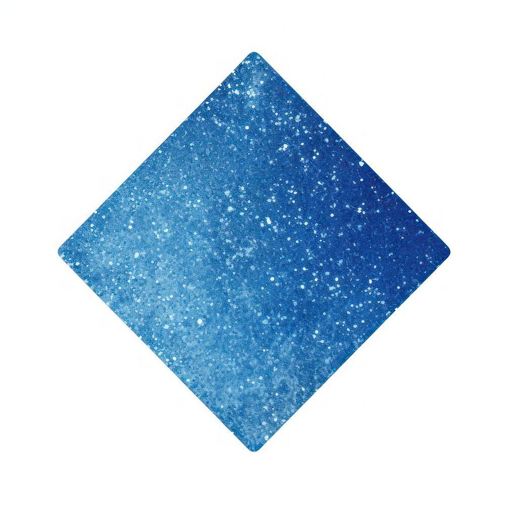 Blue color pentagon icon glitter shape white background.