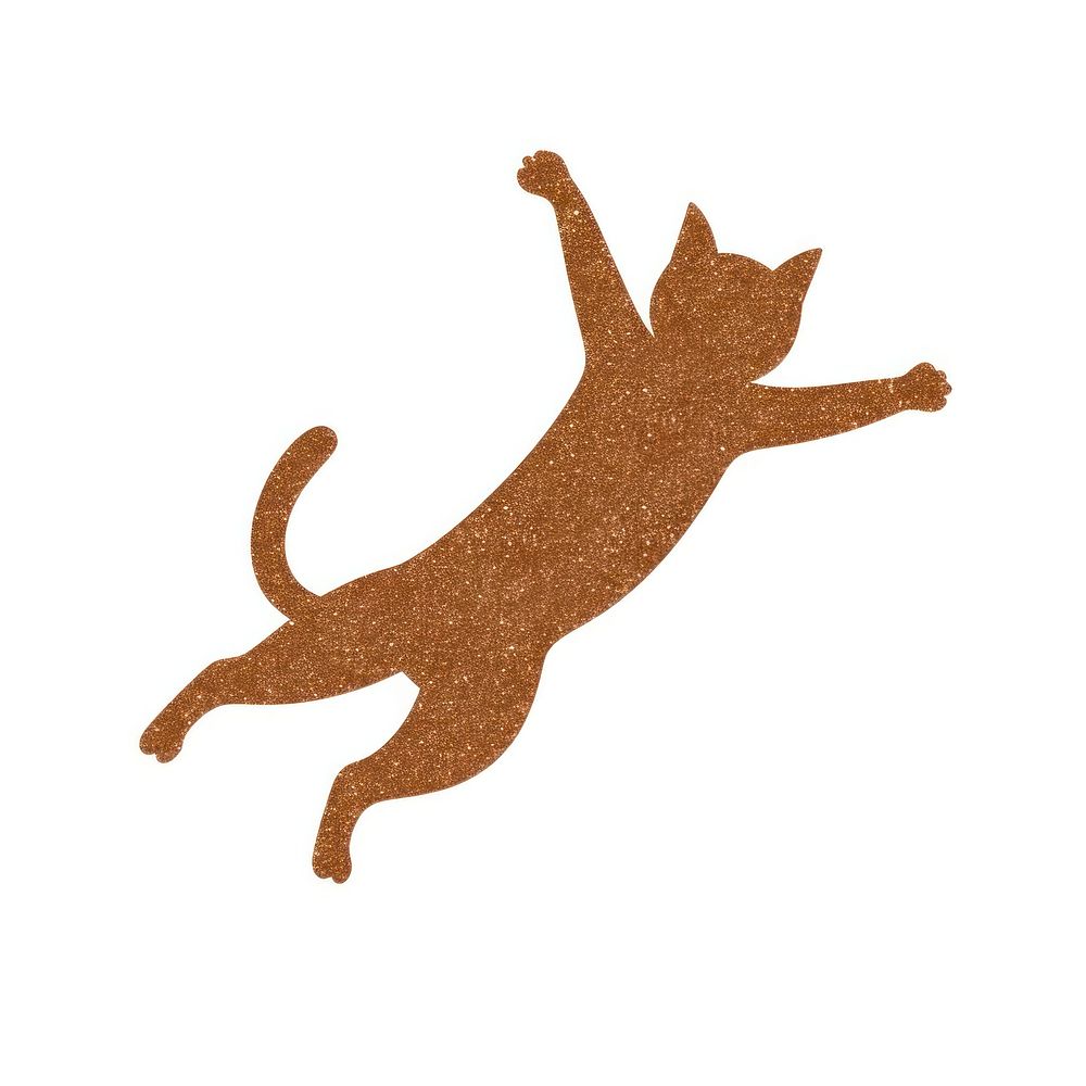 Brown cat jumping icon animal mammal pet.