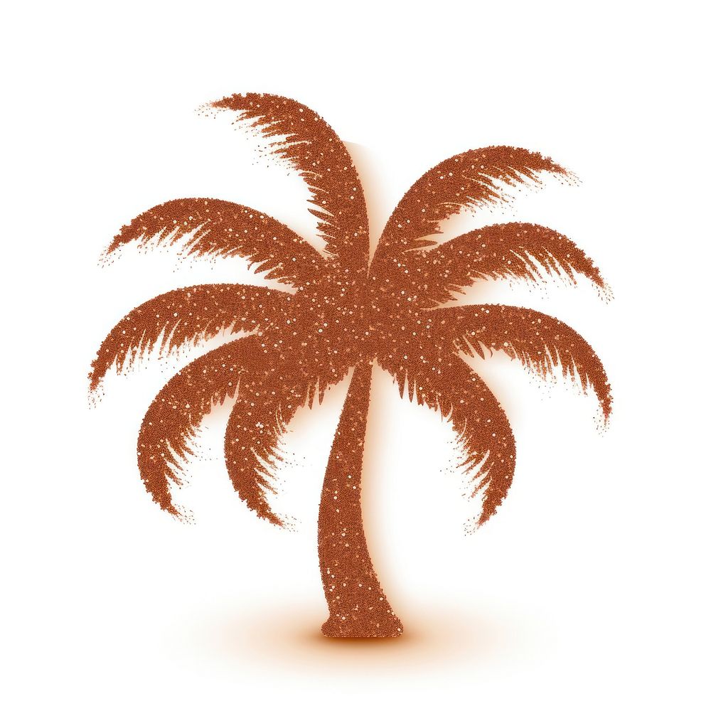 Brown color palm tree icon plant white background arecaceae.