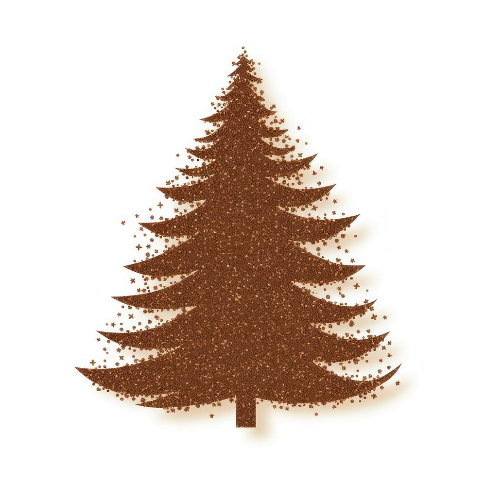 Brown color pine tree icon christmas nature plant.