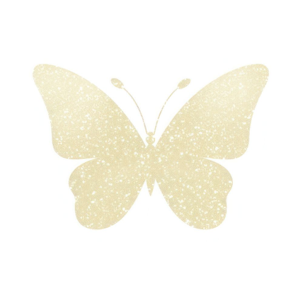 Cream butterfly icon animal white background pattern.