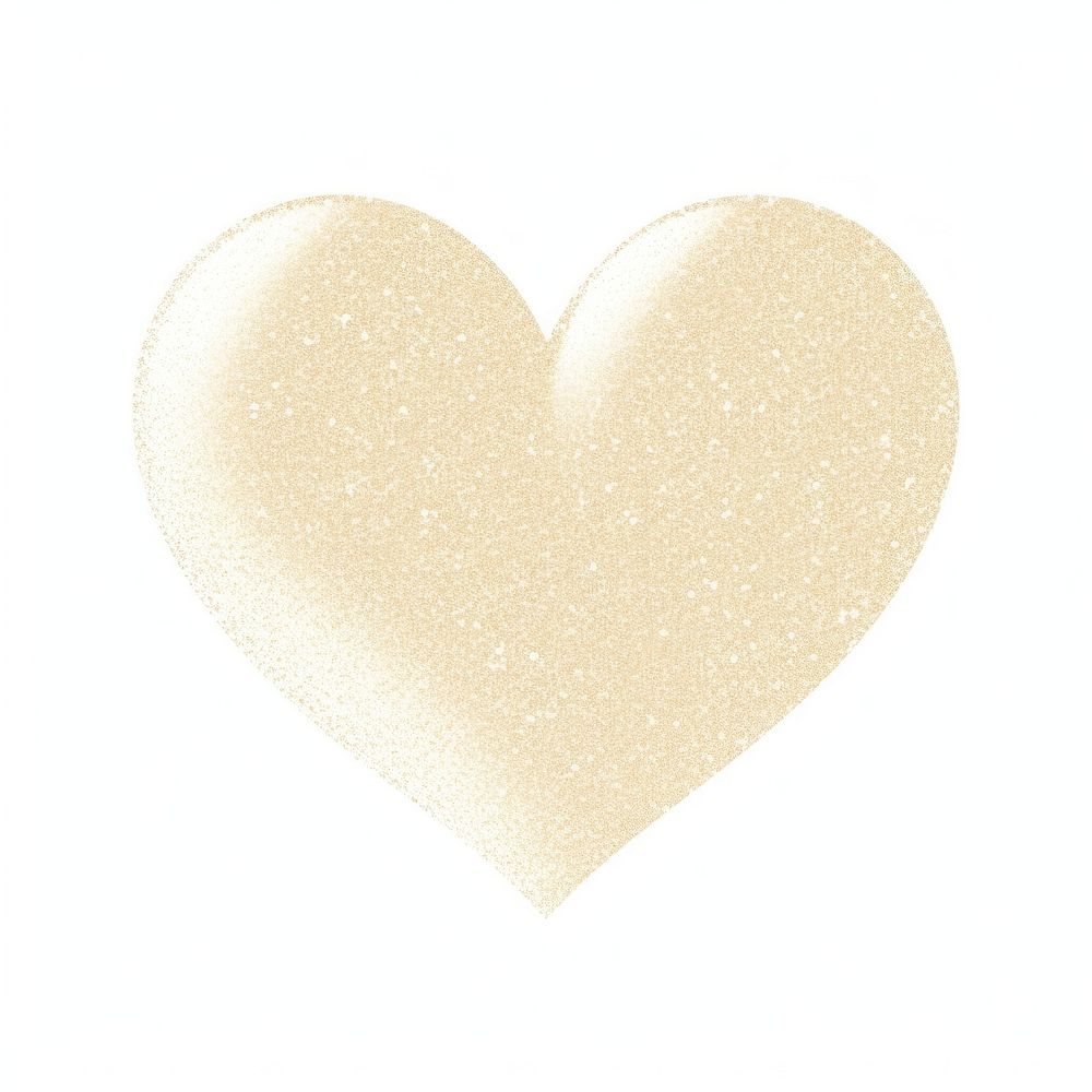 Cream color heart icon shape white background celebration.
