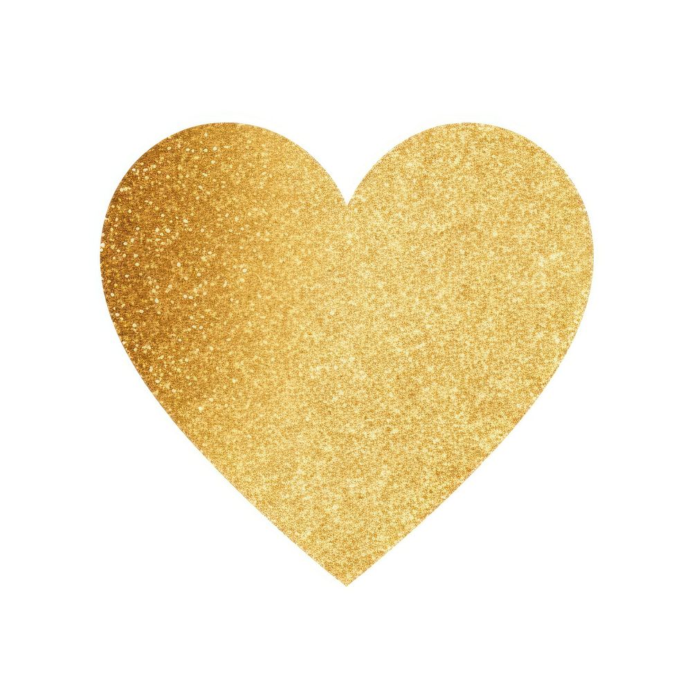 Gold color heart icon backgrounds shape white background.