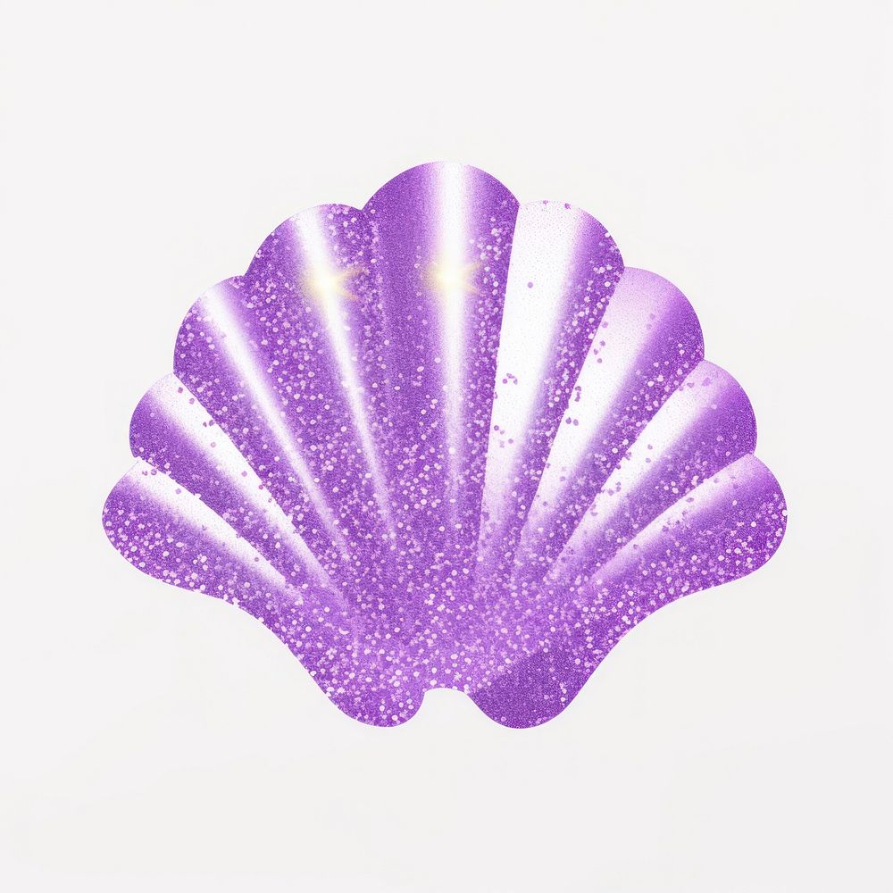 Purple color sea shell icon white background invertebrate lavender.