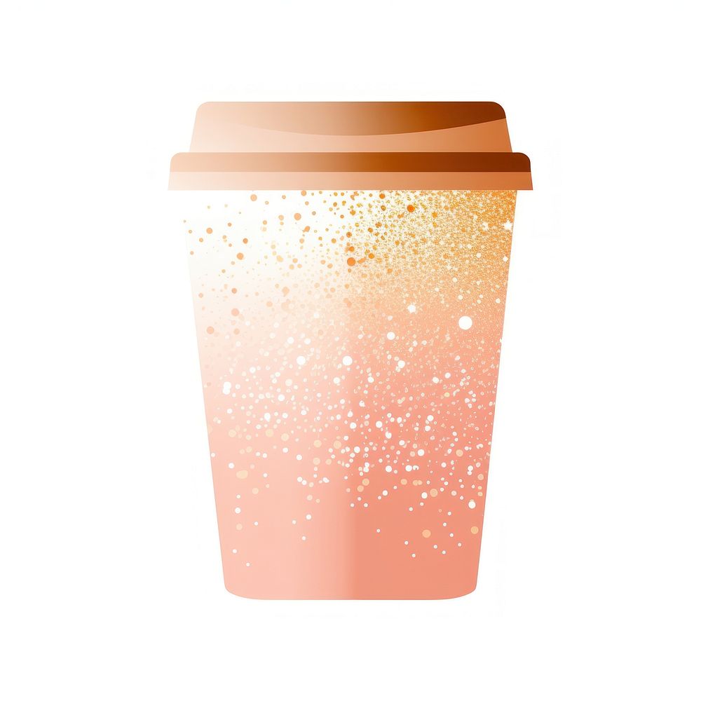 Peach color coffee cup icon mug white background refreshment.