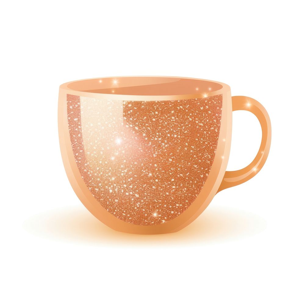 Peach color coffee cup icon drink mug white background.