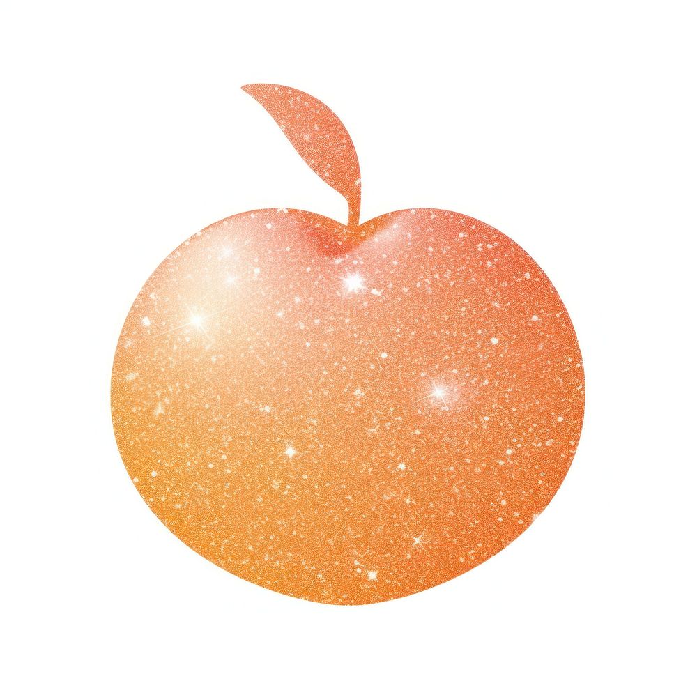 Peach color peach icon shape apple fruit.