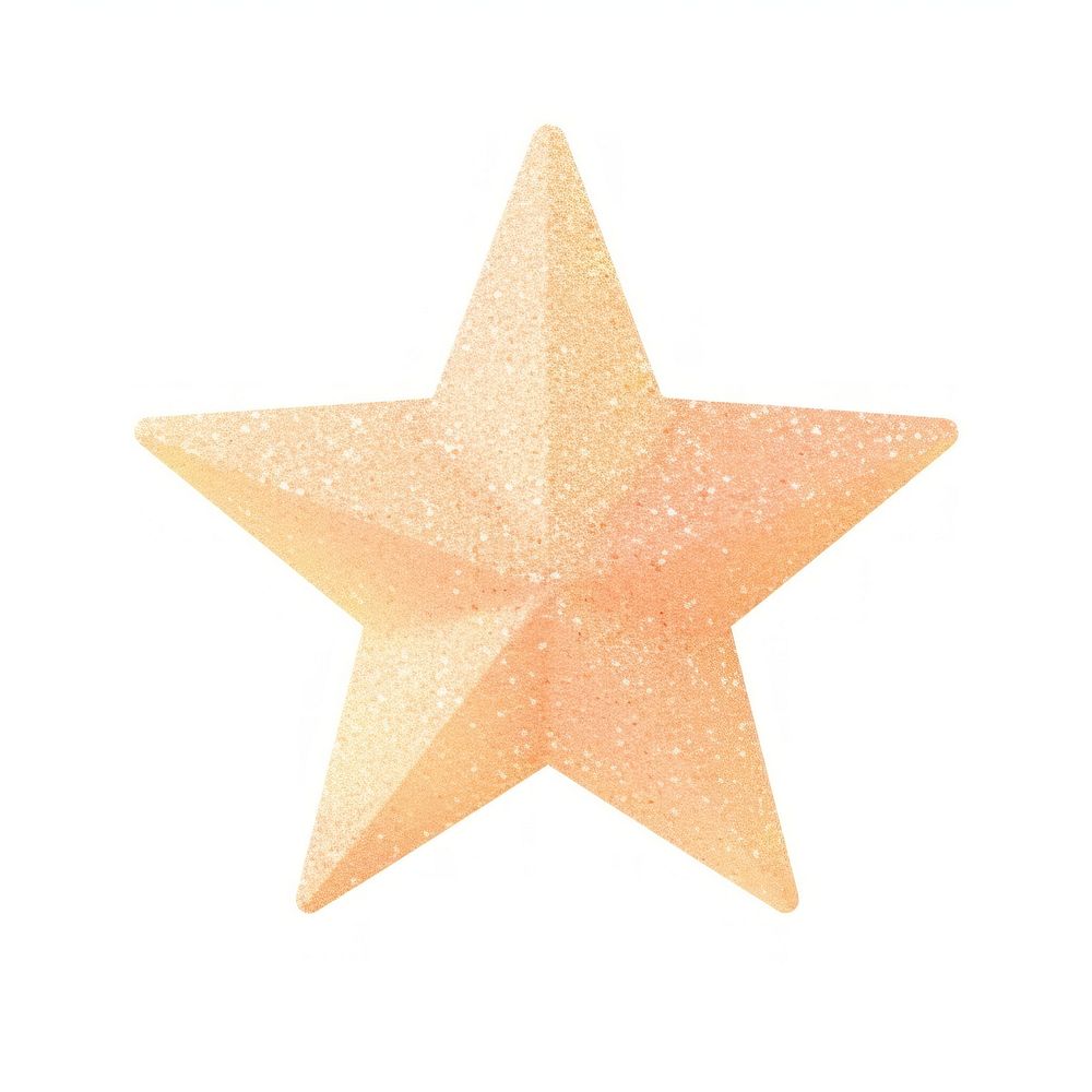 Peach color star icon symbol shape white background.