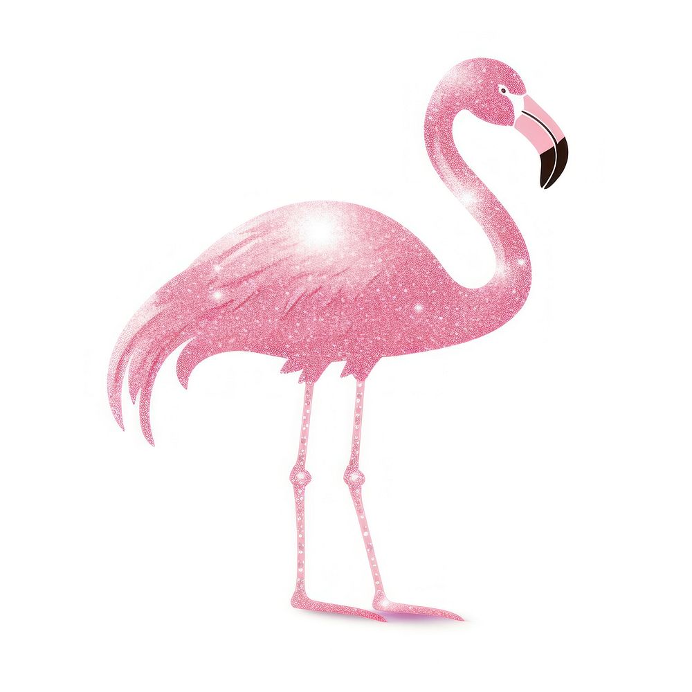 Pink color flamingo icon animal bird beak.