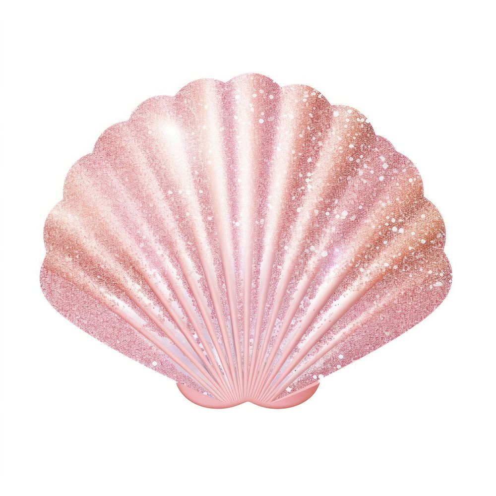 Pink color sea shell icon white background invertebrate accessories.