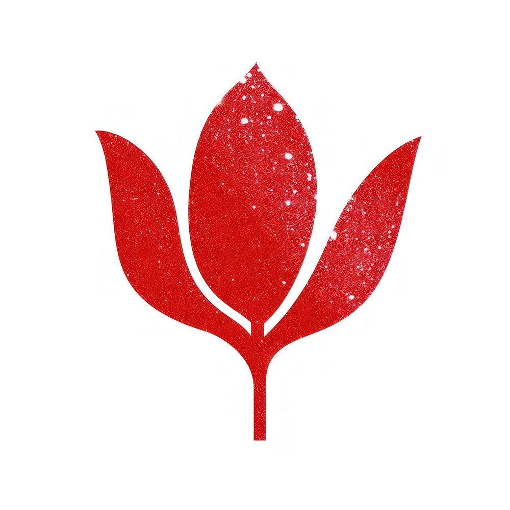 Red tulip icon plant leaf logo.