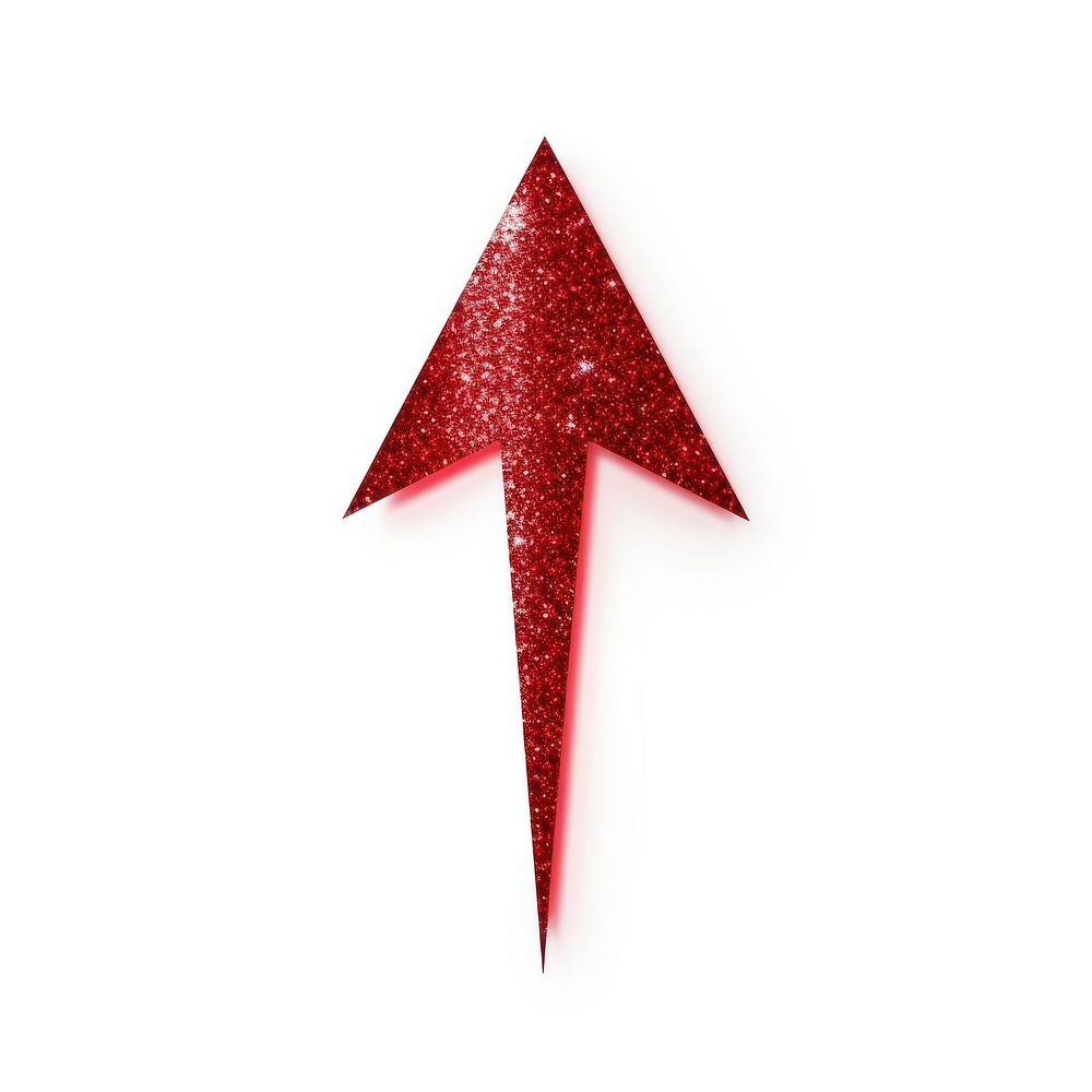 Red color arrow icon symbol shape white background.