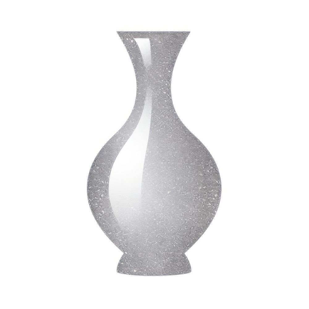 Silver color vase icon white background celebration decoration.