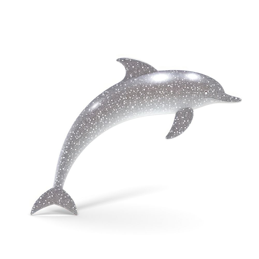 Silver color dolphin icon animal mammal fish.