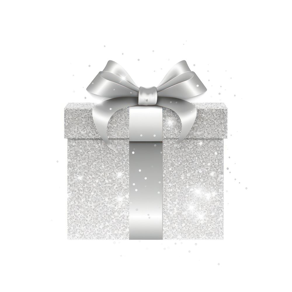 Silver color gift box icon white background celebration decoration.