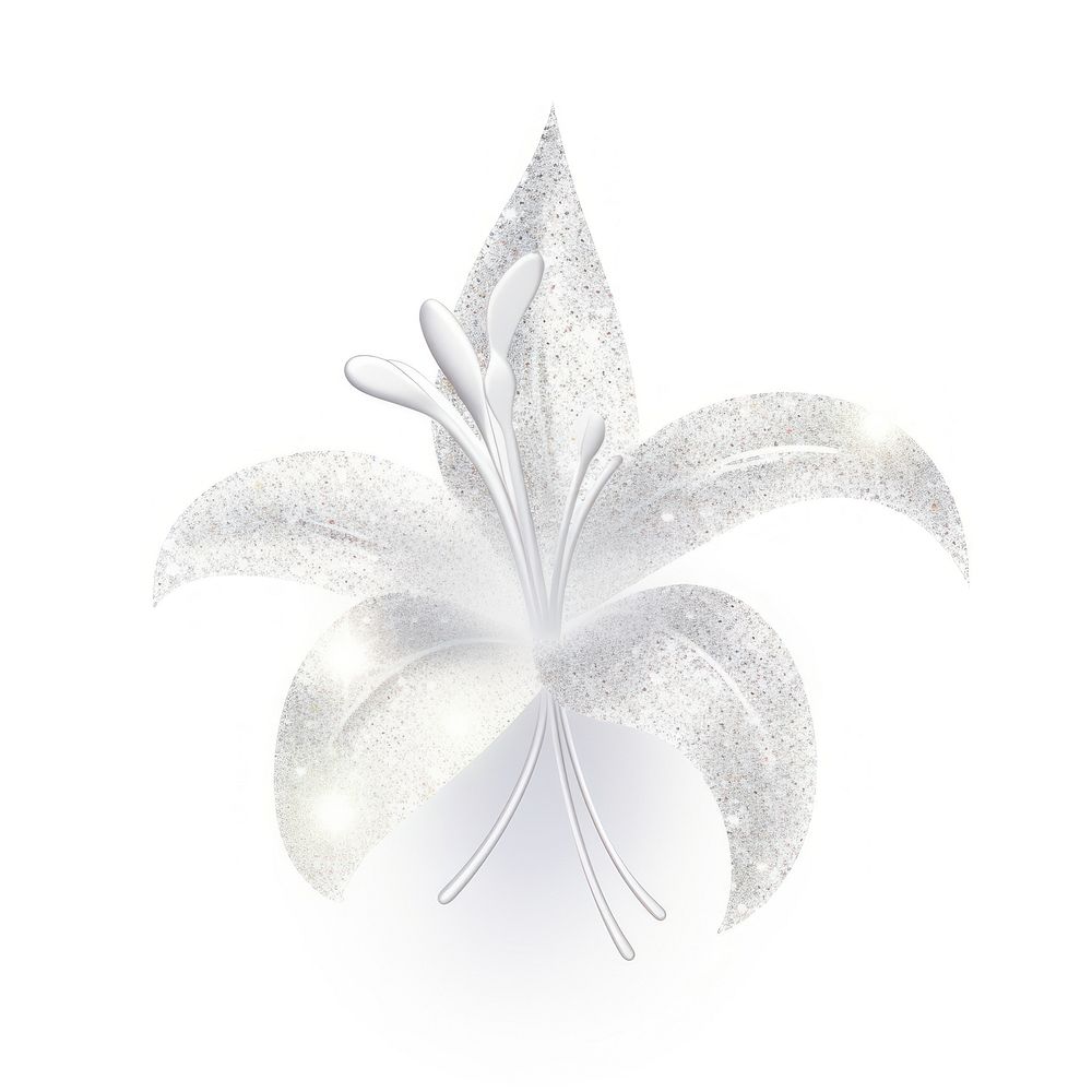 White Lilly icon jewelry white background hymenocallis.