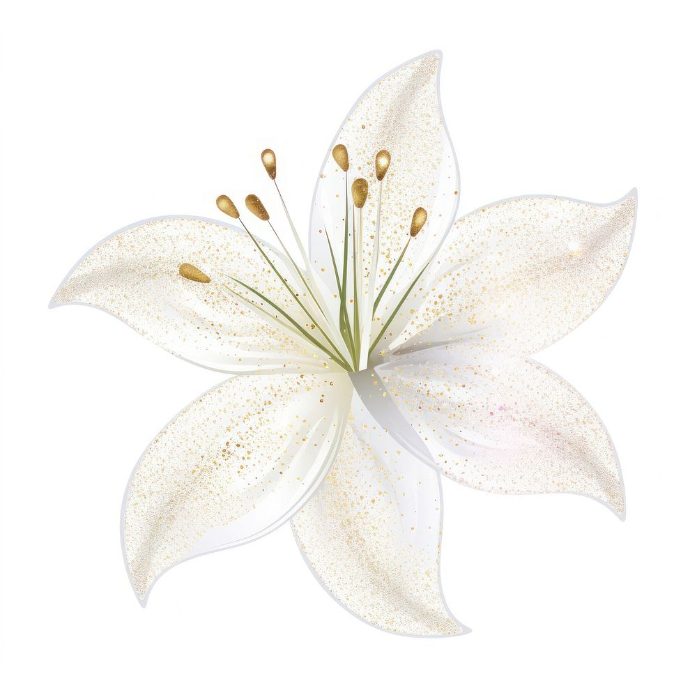 White Lilly icon flower petal plant.