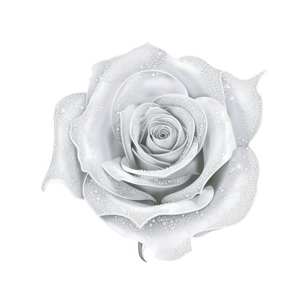 White rose icon flower plant white background.