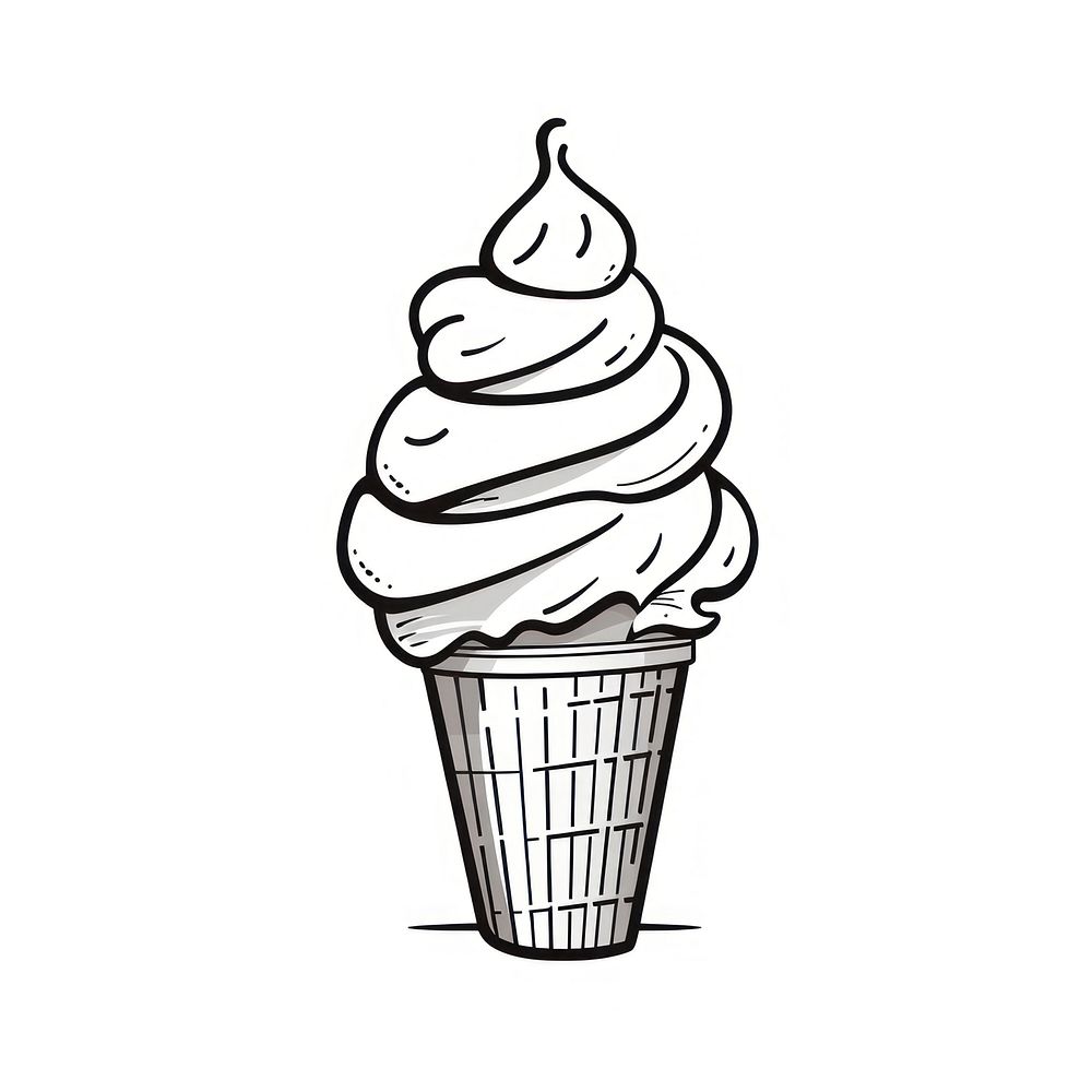Ice cream dessert sketch food.