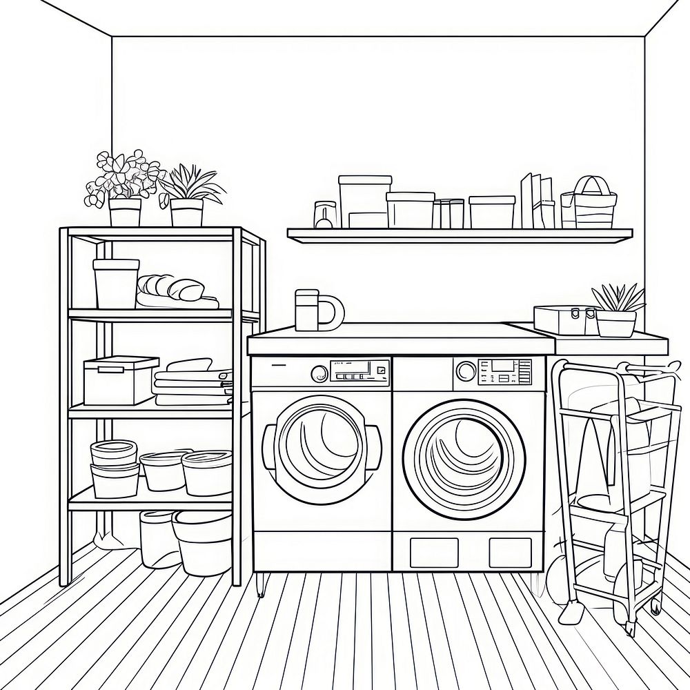 Laundry room appliance sketch dryer.
