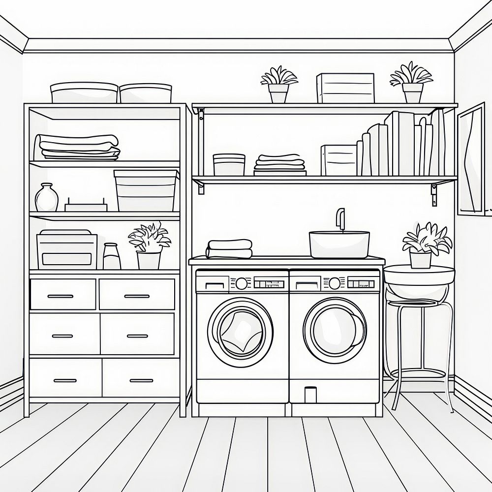 Laundry room appliance sketch dryer.