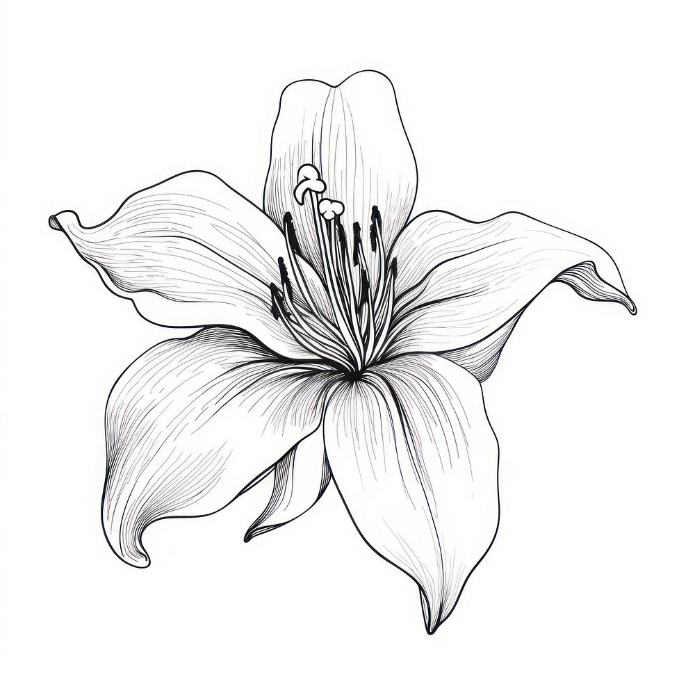 Lily sketch drawing flower.