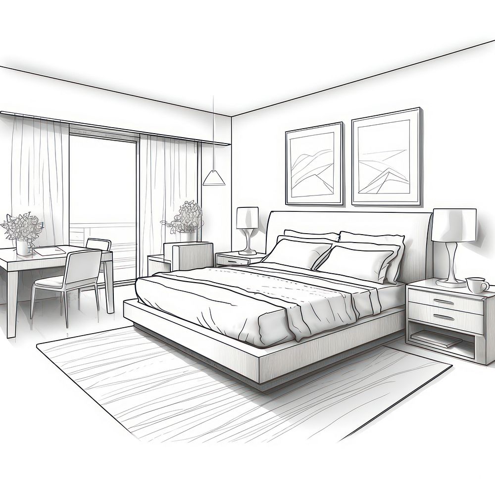 Master bedRoom bedroom sketch furniture.