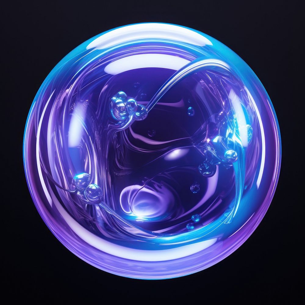 Bubble sphere purple light.