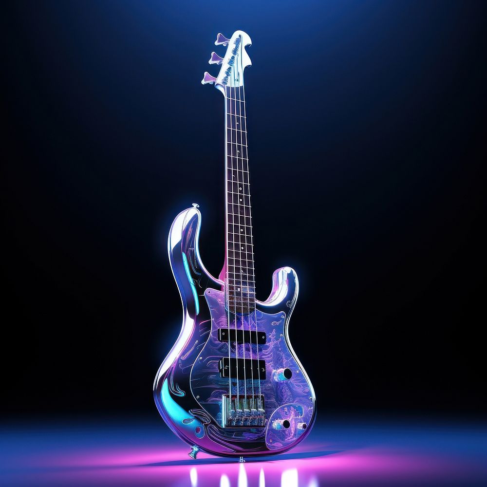 Bass guitar light illuminated.