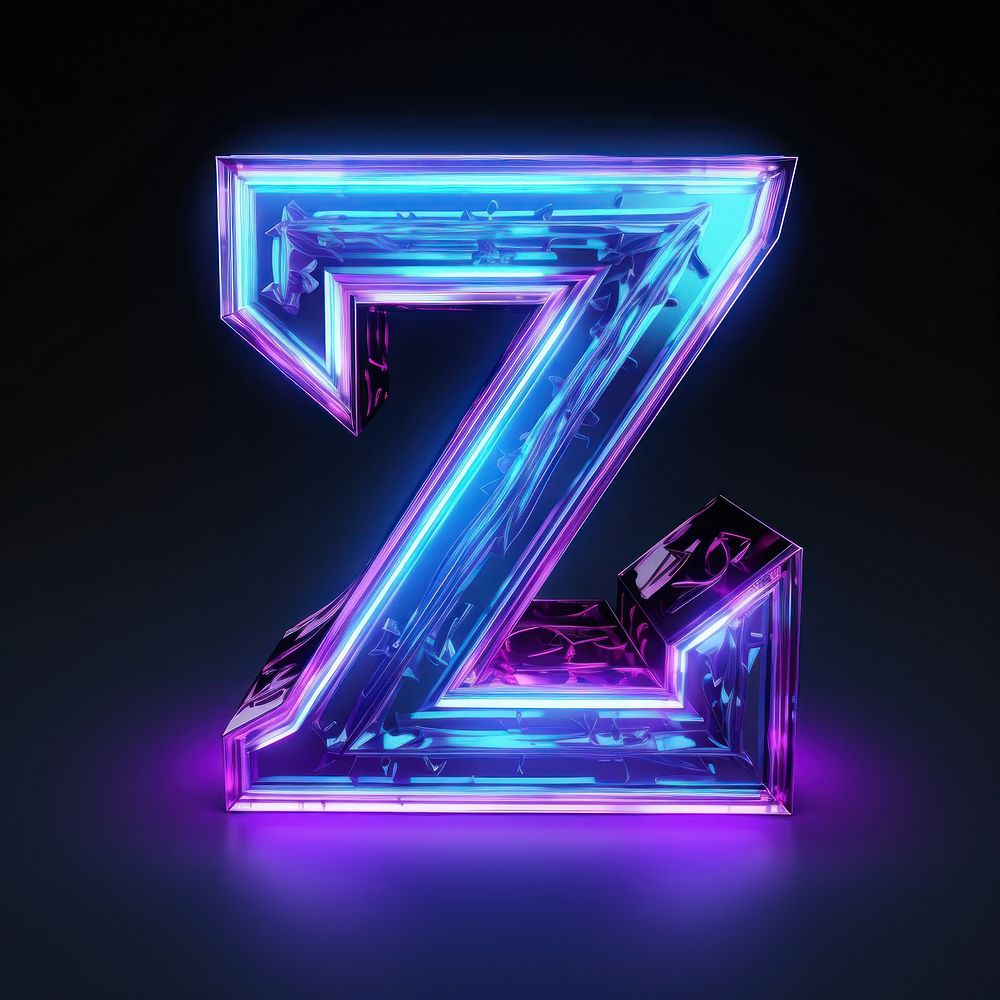 Character Z light neon number.
