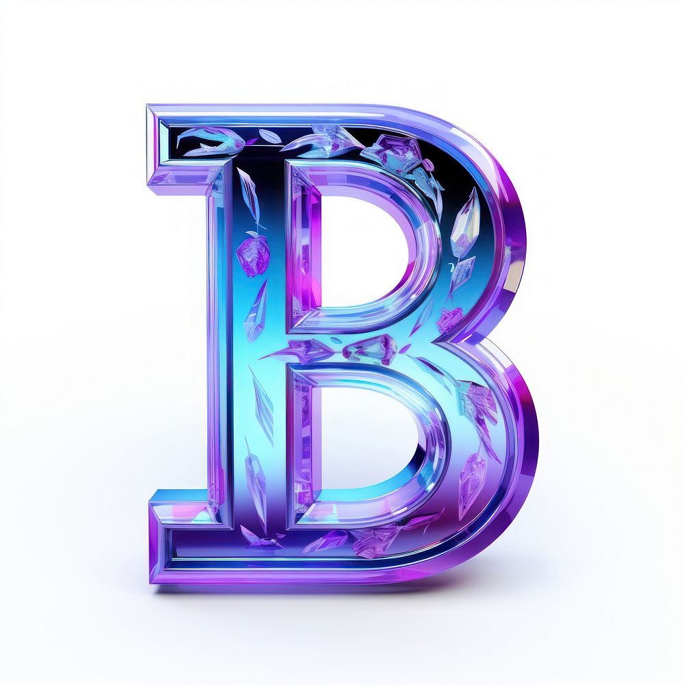 Character B number text neon.