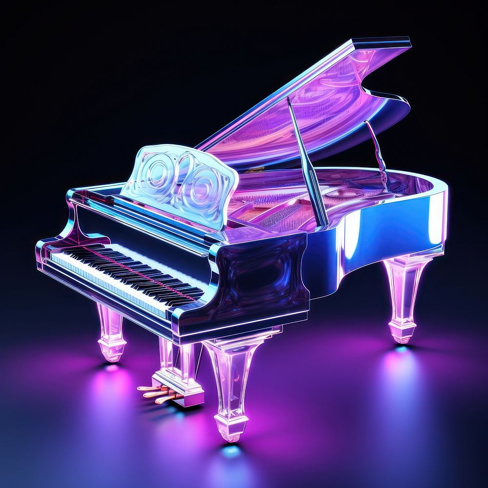 Piano keyboard purple shiny.