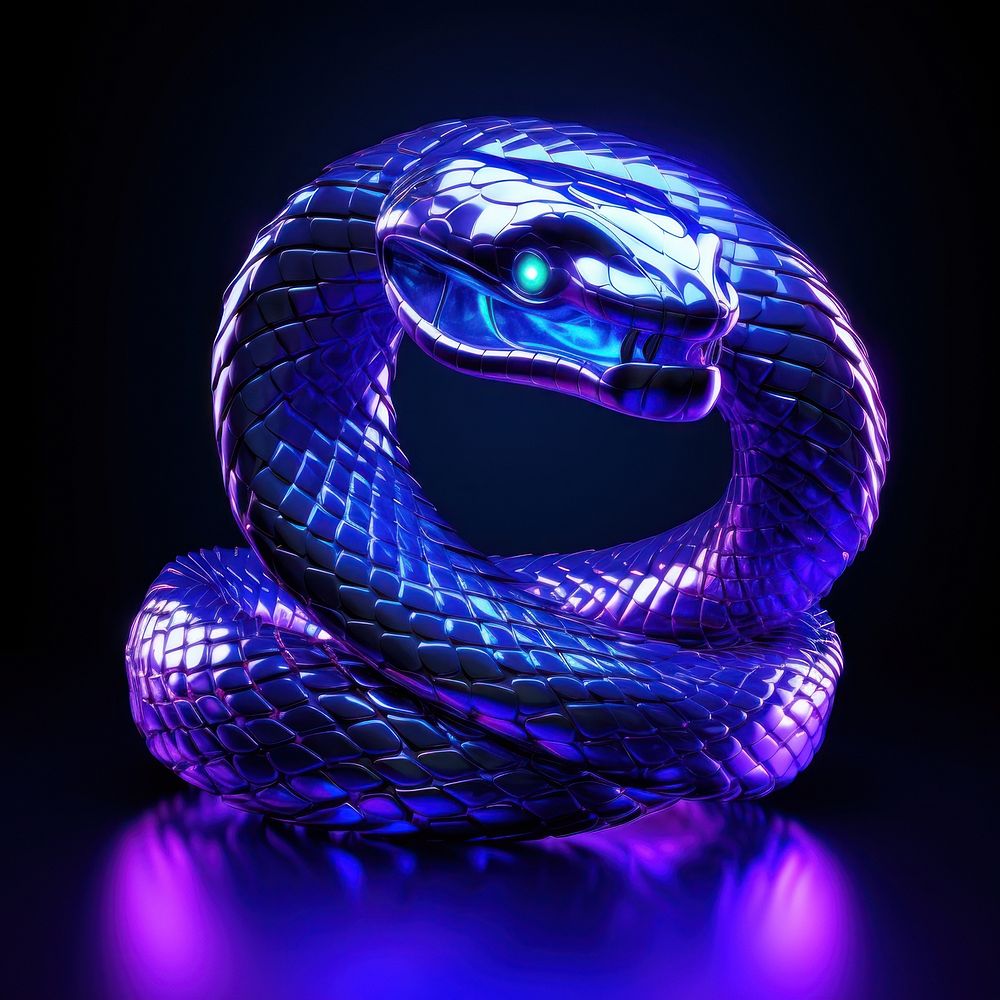 Snake reptile light illuminated.