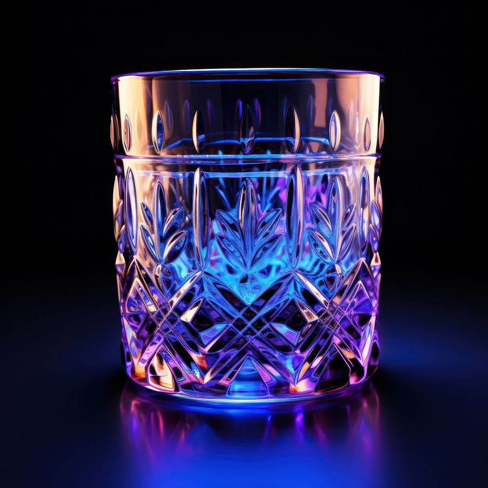 Whisky glass lighting illuminated refreshment.