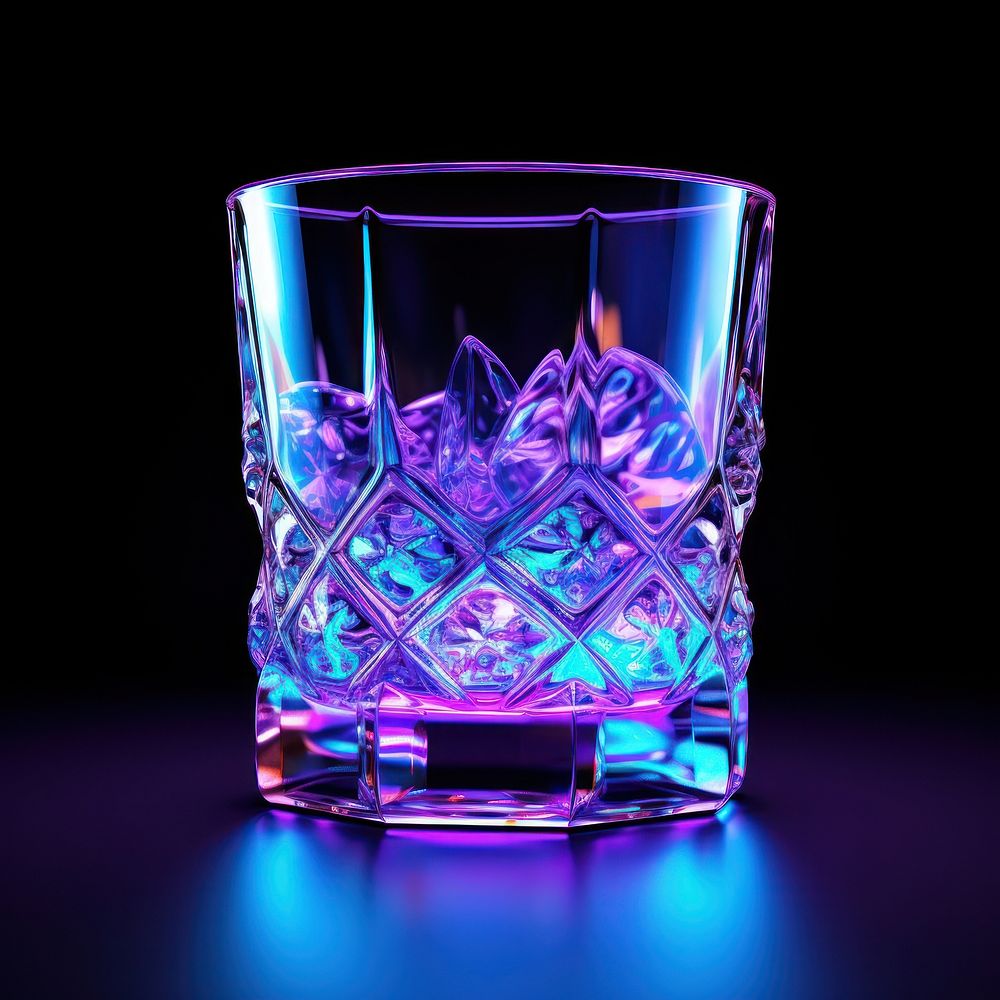 Whisky glass lighting crystal drink.