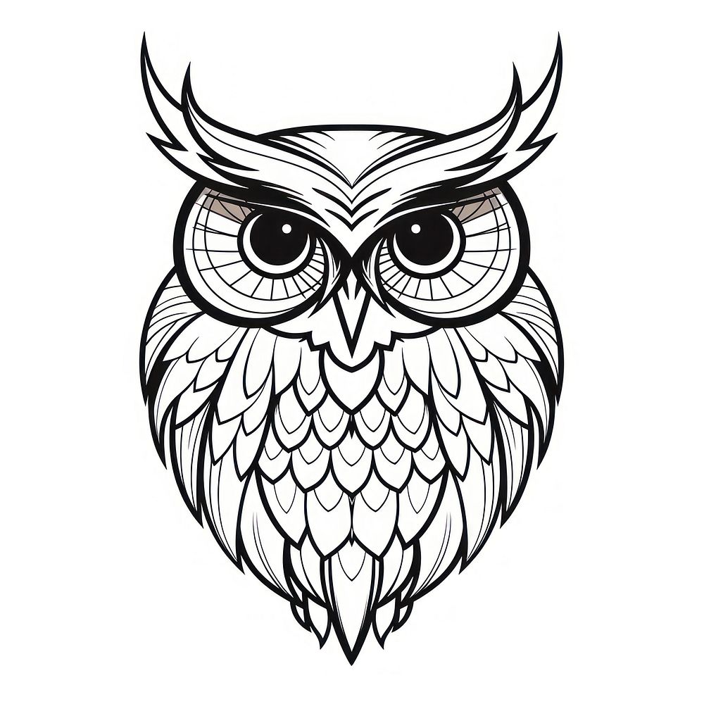 Owl sketch drawing line. | Free Photo Illustration - rawpixel