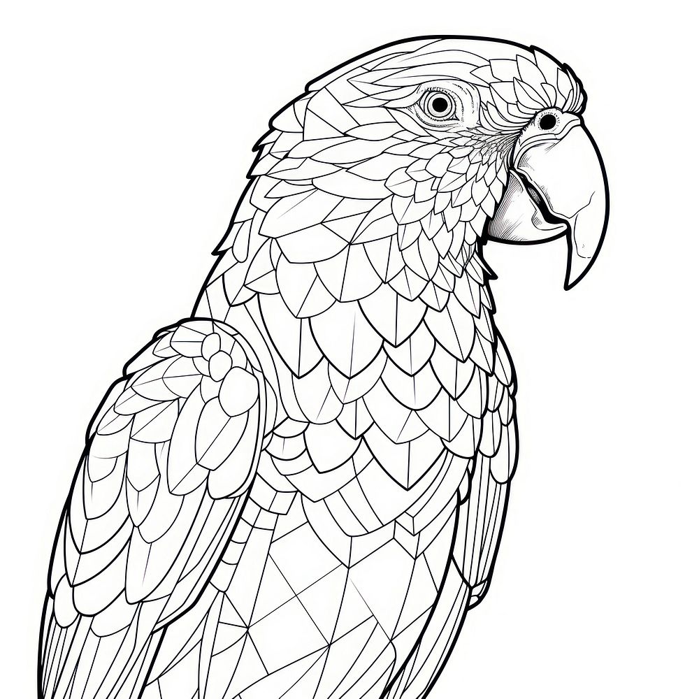 Parrot sketch drawing animal.