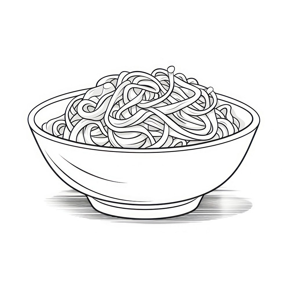Pasta sketch drawing noodle.