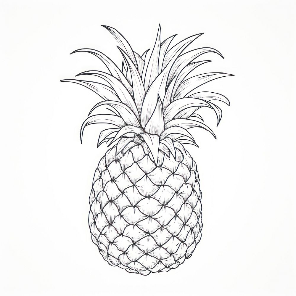 Pineapple sketch fruit plant.