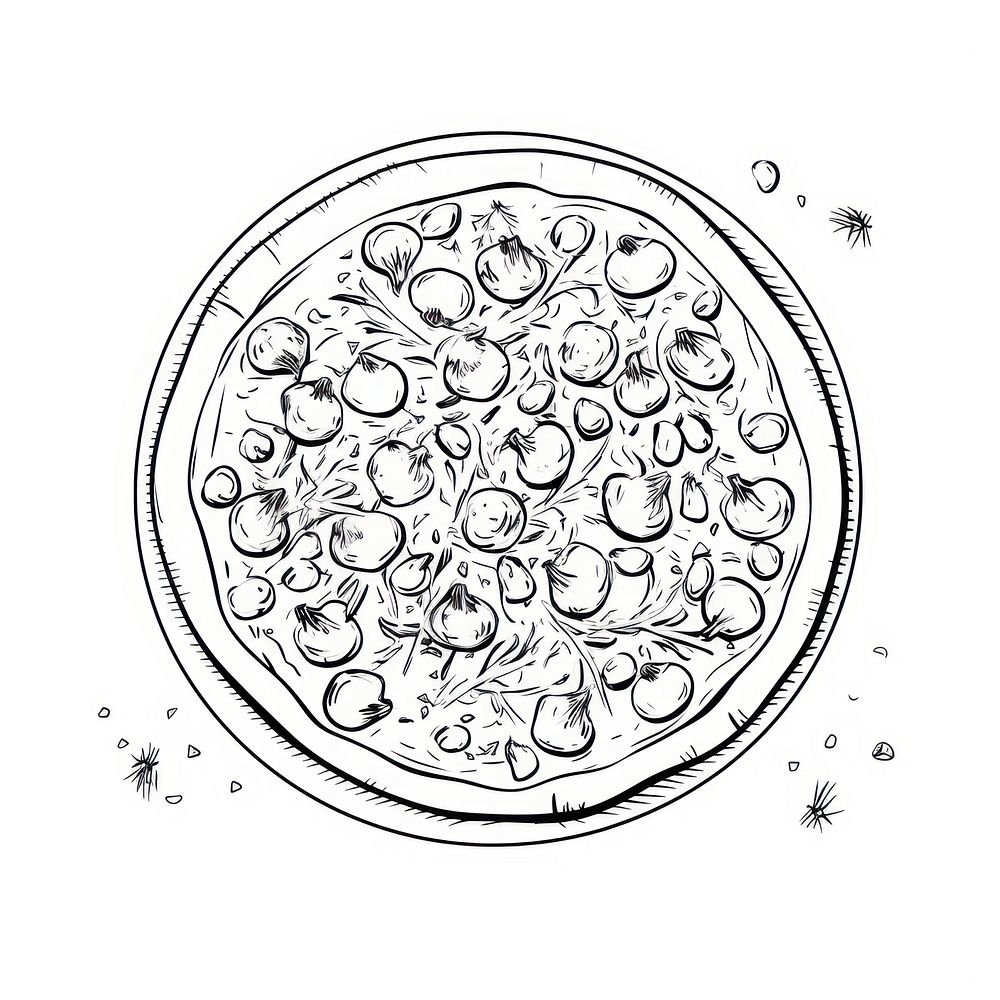 Pizza sketch drawing doodle.