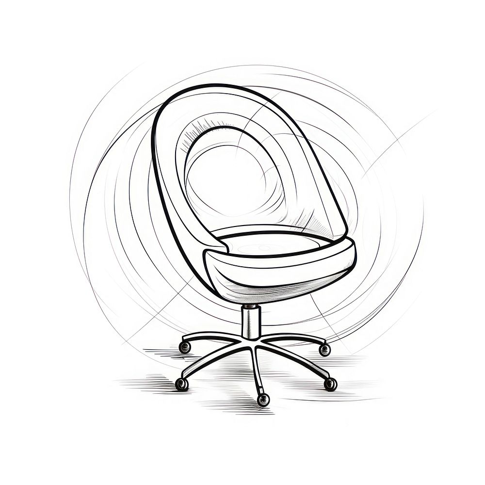 Revolving chair sketch furniture drawing.