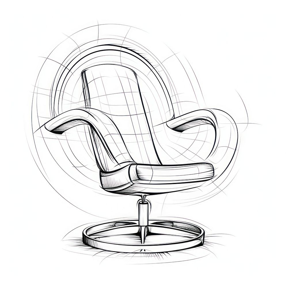 Revolving chair sketch furniture armchair.