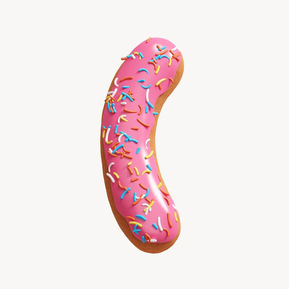 Parentheses, 3D pink donut illustration