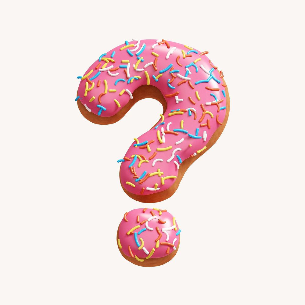 Question mark, 3D pink donut | Free Photo Illustration - rawpixel