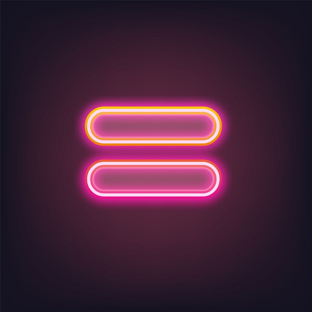 Equal to pink neon illustration
