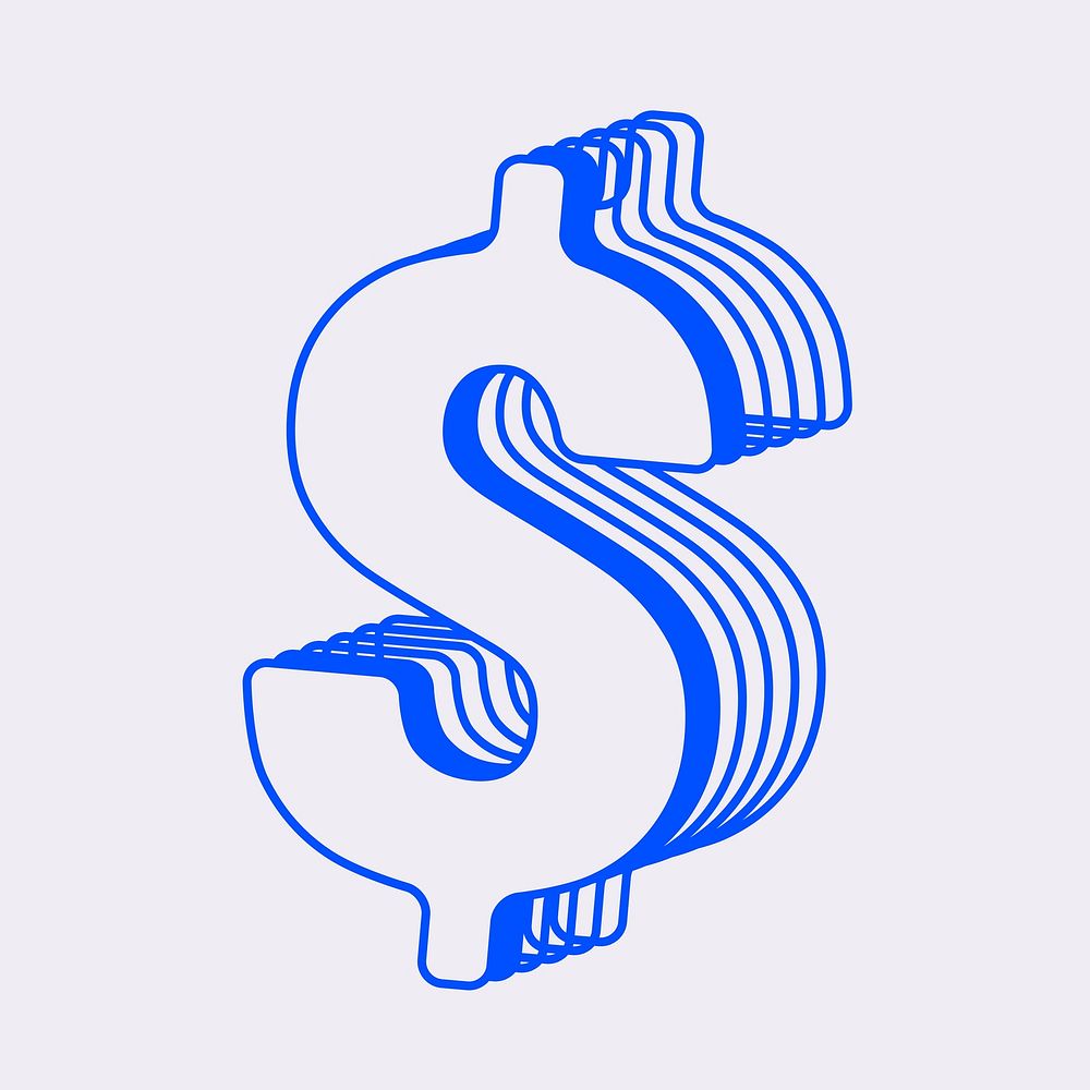 Blue dollar sign symbol