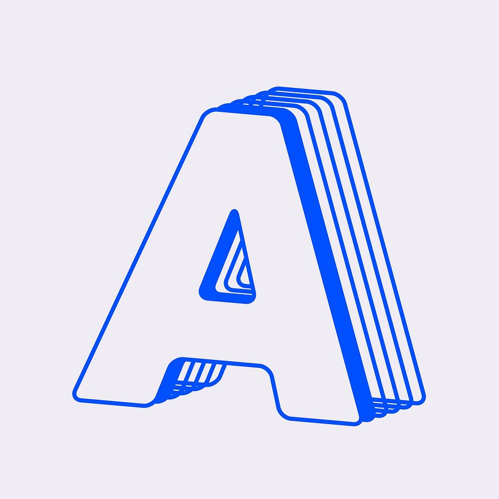 Letter A layered alphabet design